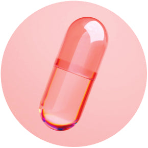 Image of a pill in red background
