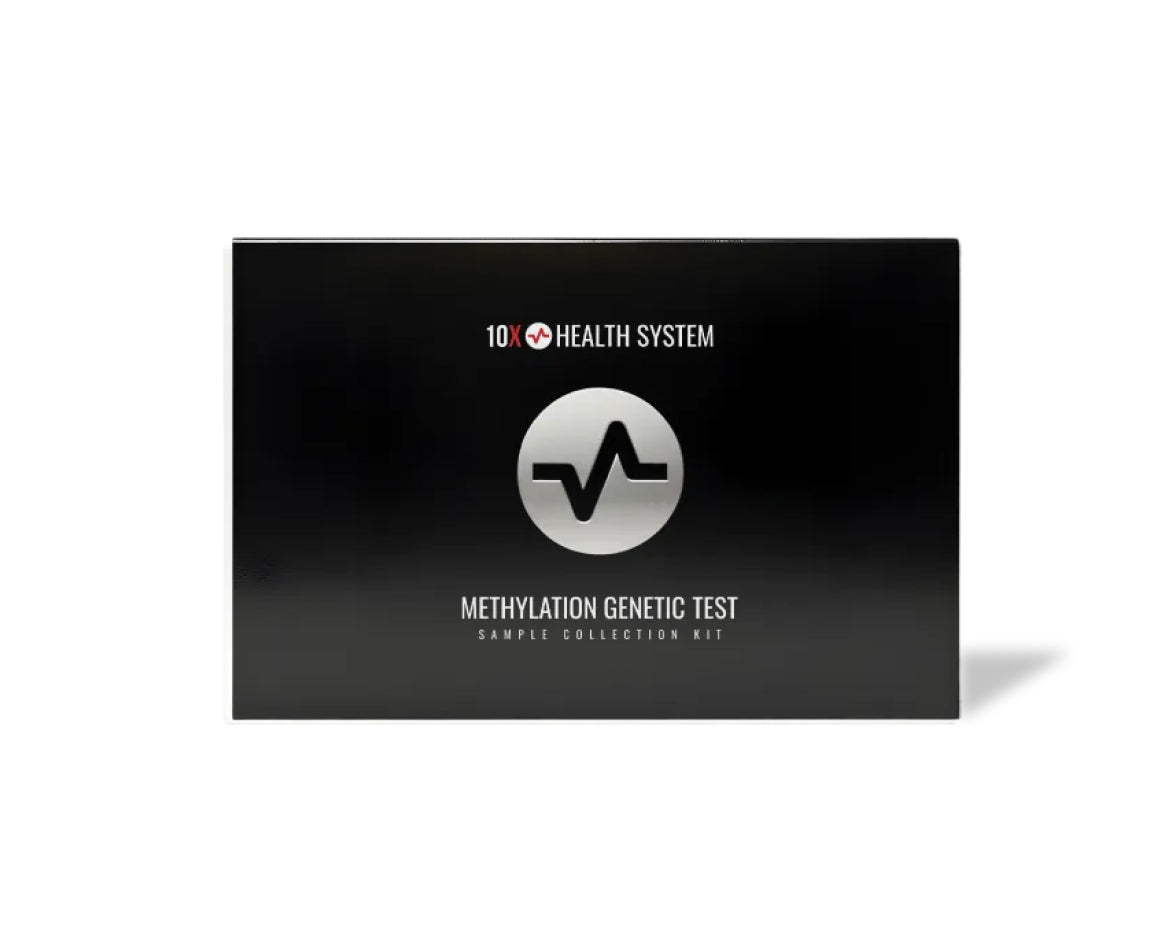 10X Health System Methylation genetic test sample collection kit on a white background