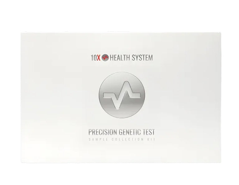 10X Health System Precision Genetic Test on a white background