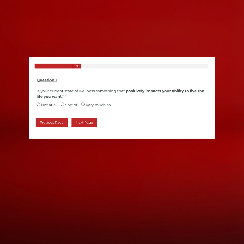 Quiz questions on a red background