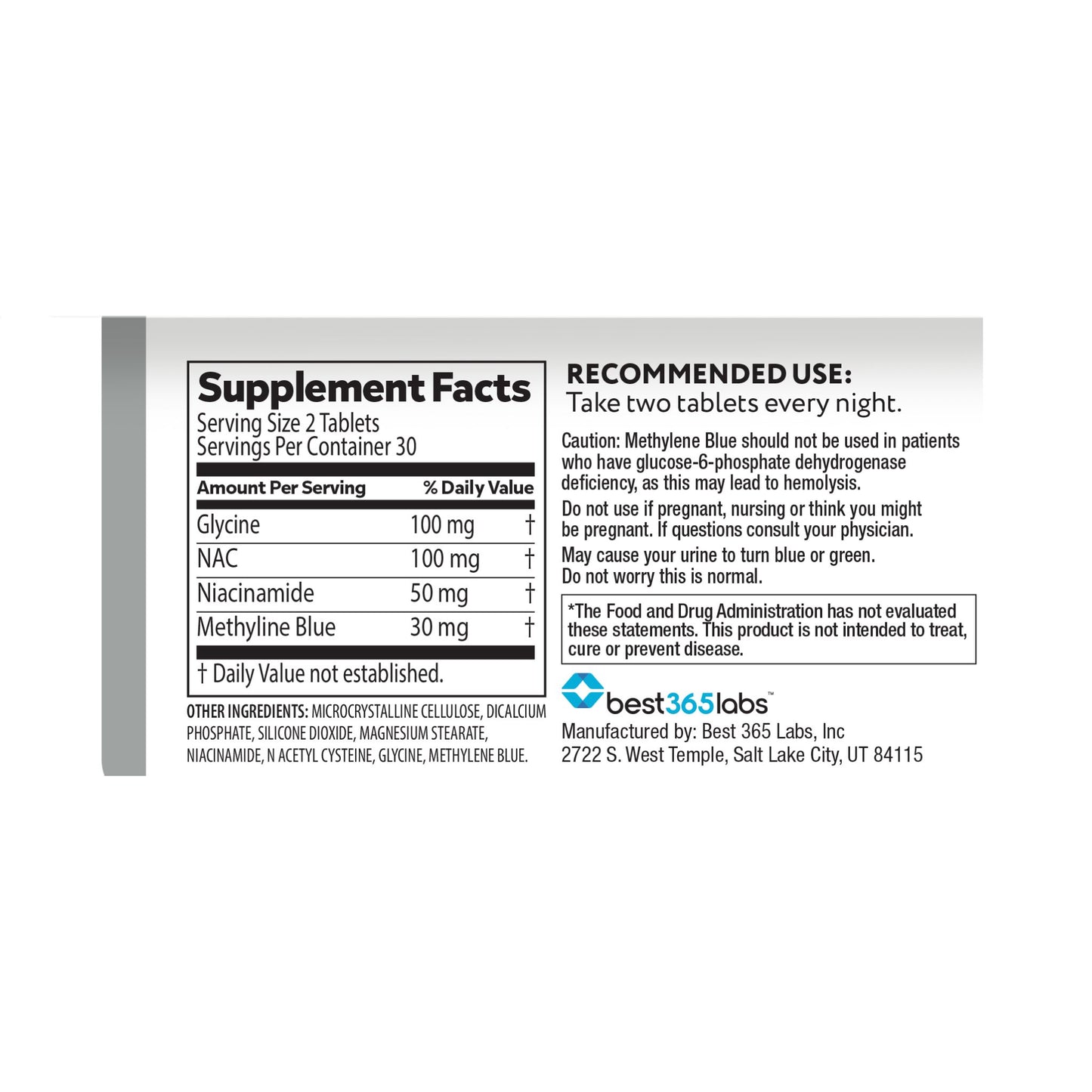 10X Methylene Blue Tablets